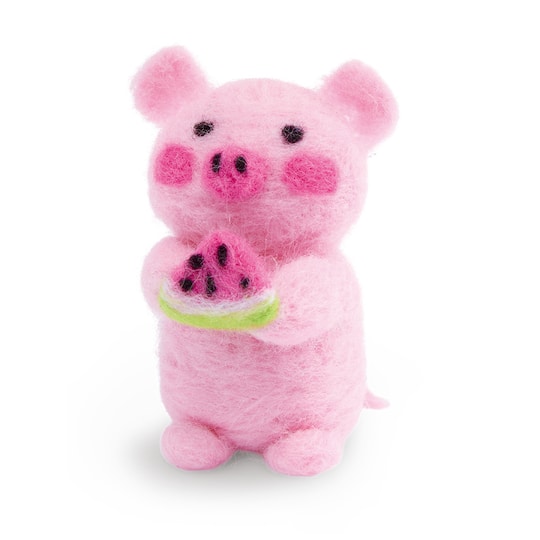 Pig with Watermelon Needle Felting Kit by Loops & Threads®